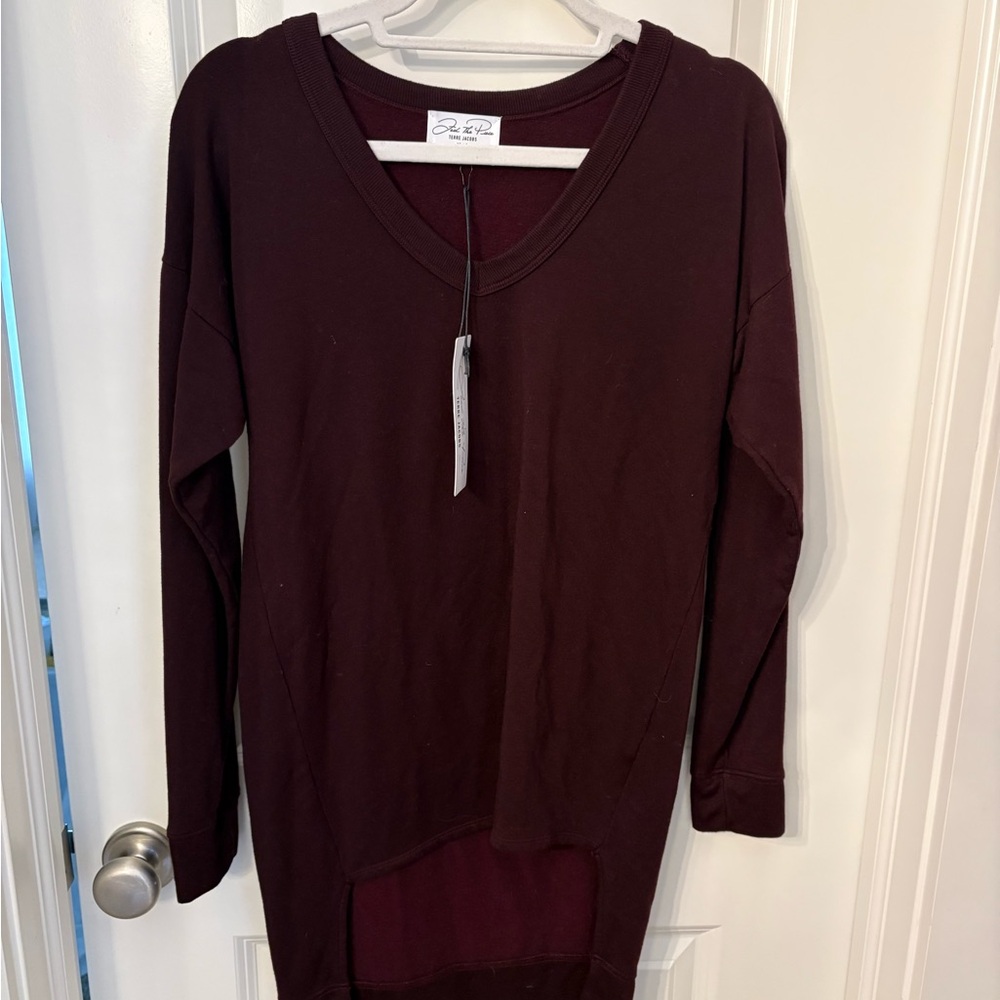 NWT Feel The Piece by Terre Jacobs Rich Burgundy Sweater